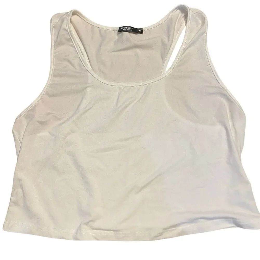 SHEIN curve size 3XL cropped white sleeveless tank